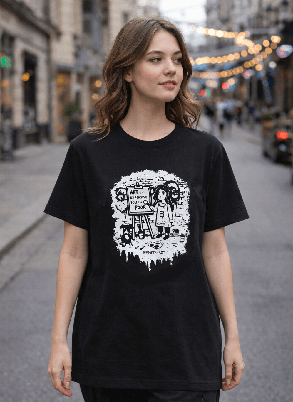 girl art on t shirt
